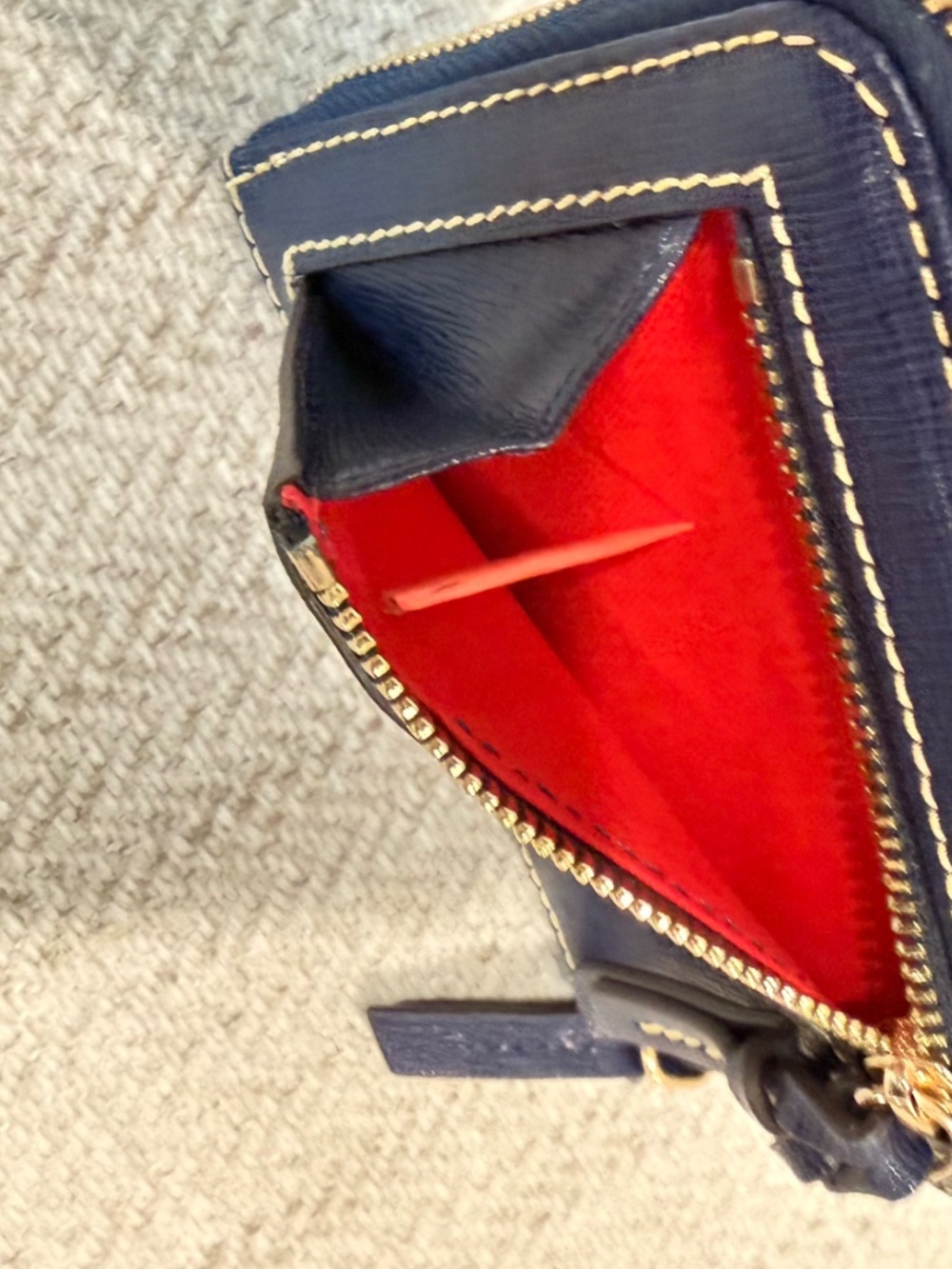 Dooney Blue Zip-Around Leather Small Wallet - Picture 7 of 7
